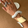 Alloy Minimalist Irregular Opening Bracelet With Electroplating