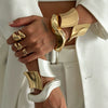 Alloy Minimalist Irregular Opening Bracelet With Electroplating