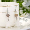 Alloy Mori Style Flower Elegant Pearl Pendant Earrings For Women