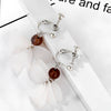 Alloy Mori Style Flower Elegant Pearl Pendant Earrings For Women