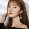 Alloy Mori Style Flower Elegant Pearl Pendant Earrings For Women