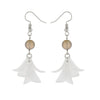 Alloy Mori Style Flower Elegant Pearl Pendant Earrings For Women