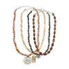 Alloy Multi Layer Beaded Geometric Necklace With Electroplating For Women