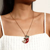 Alloy Multifunctional Women's Dripping Oil And Diamondembedded Fivepointed Star And Horn Necklace Brooch