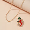 Alloy Multifunctional Women's Dripping Oil And Diamondembedded Fivepointed Star And Horn Necklace Brooch