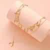 Alloy Multilayer Butterfly Personality Fashion Women's Necklace With Letters Numbers Text Pattern And Electroplating Design