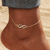 Alloy Multilayer Geometric Butterfly Star Fish Bone Chain Anklet Set For Women