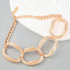 Alloy Multilayer Striped Groove Oval Women's Retro Hiphop Necklace With Electroplating And Geometric Style
