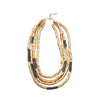 Alloy Multilayered Elastic Necklace And Bracelet Set Geometric Style With Cross Crown And Roman Numerals Pattern Electroplated