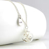 Alloy Natural Eternal Flower Three Dimensional Glass Ball Pendant Necklace With Geometric Original Design