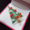 Alloy Natural Freshwater Pearl Brooch Fashion Christmas Tree Style Electroplated Women's Coat Accessory