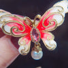 Alloy Natural Freshwater Pearl Enamel Butterfly Brooch Electroplated Women's Wholesale