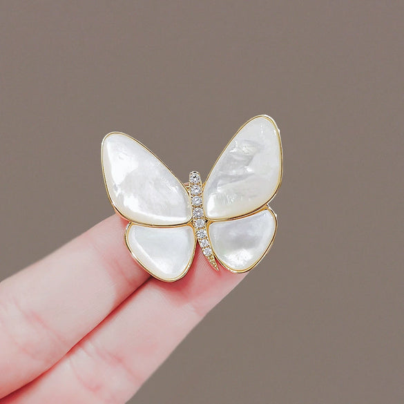 Alloy Natural Style Butterfly Brooch Electroplated For Women