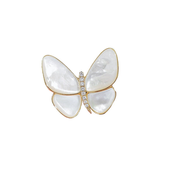 Alloy Natural Style Butterfly Brooch Electroplated For Women
