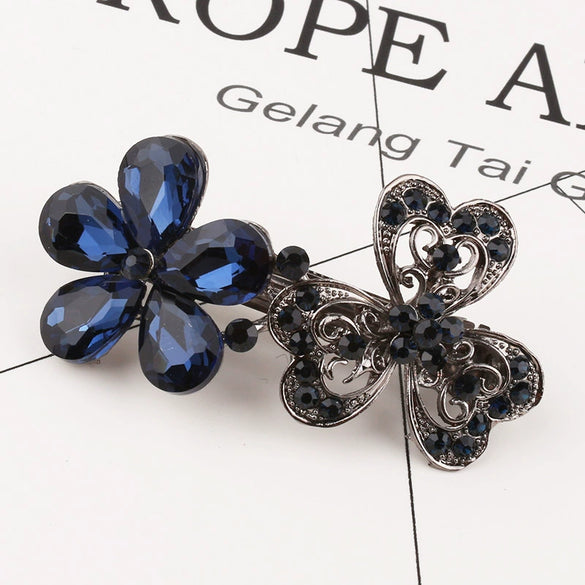Alloy Natural Style Diamond Black Bow Hairpin Women's Hair Accessories