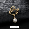 Alloy Natural Style Swan And Flower Brooch Buckle With Electroplating