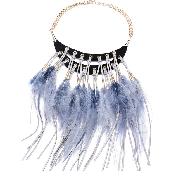 Alloy Necklace Fashion Style Geometric Design Water Wave Chain Mixed Gem Inlay Electroplating