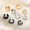 Alloy Nonpierced Ear Clips Sweet Style Geometric Heart Electroplated For Women And Men
