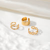 Alloy Nonpierced Ear Clips Sweet Style Geometric Heart Electroplated For Women And Men