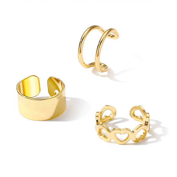 Alloy Nonpierced Ear Clips Sweet Style Geometric Heart Electroplated For Women And Men