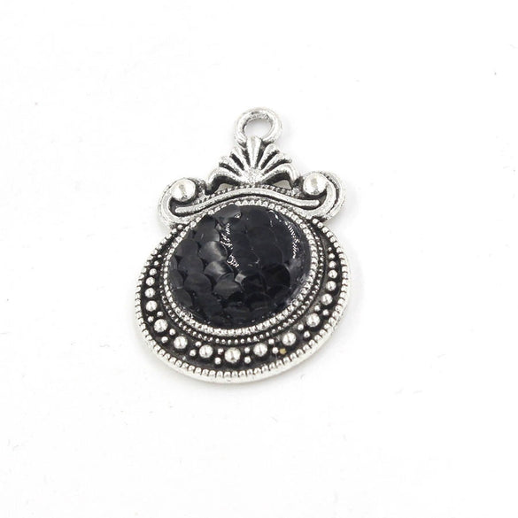 Alloy Ocean Moon Fish Scale Pendant Jewelry Accessories Electroplated With Round Pattern