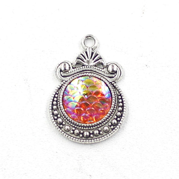 Alloy Ocean Moon Fish Scale Pendant Jewelry Accessories Electroplated With Round Pattern