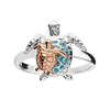 Alloy Ocean Turtle Animal Ring With Inlaid Detail Electroplated Simple Unisex Jewelry