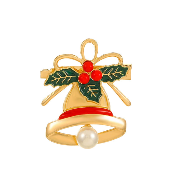 Alloy Oil Dripping Christmas Brooch With Festival Elements Like Santa Claus Tree Garland Snowman Bell