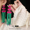 Alloy Oil Dripping Geometric Earrings Highend Retro Exaggerated Style