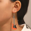 Alloy Oil Drop Diamond Guitar Earrings Punk Style Electroplated Women's