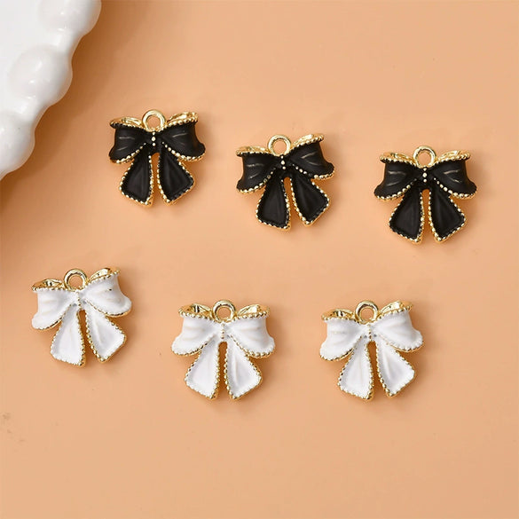 Alloy Oil Dropping Bow Jewelry Pendant Accessories Electroplated For Diy Bracelet Necklace Earrings