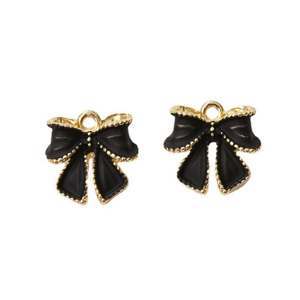 Alloy Oil Dropping Bow Jewelry Pendant Accessories Electroplated For Diy Bracelet Necklace Earrings