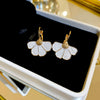 Alloy Oildrip Pearl Butterfly Flower Earrings For Women Light Luxury Style