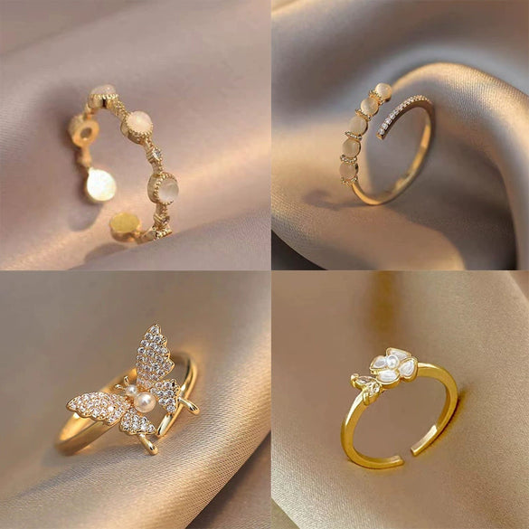 Alloy Opal Ring For Women With Geometric Animal Zodiac Pattern And Electroplating Design