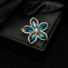 Alloy Openwork Rhinestone Flower Brooch Electroplated Women's And Unisex Corsage Accessory Scarf Buckle Antiexposure Pin