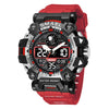 Alloy Outdoor Sports Watch For Men With Plexiglass Mirror Pu Strap Round Dial Waterproof Electronic