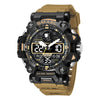 Alloy Outdoor Sports Watch For Men With Plexiglass Mirror Pu Strap Round Dial Waterproof Electronic