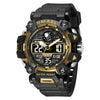 Alloy Outdoor Sports Watch For Men With Plexiglass Mirror Pu Strap Round Dial Waterproof Electronic