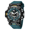 Alloy Outdoor Sports Watch For Men With Plexiglass Mirror Pu Strap Round Dial Waterproof Electronic
