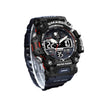 Alloy Outdoor Sports Watch For Men With Plexiglass Mirror Pu Strap Round Dial Waterproof Electronic