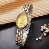 Alloy Oval Dial Women's Quartz Watch With Alloy Bracelet And Single Folding Buckle Fashion Style