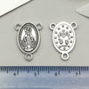 Alloy Oval Threehole Cross Pendant Jewelry Accessories Ancient Silver Retro Electroplating Style
