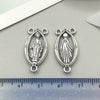 Alloy Oval Threehole Cross Pendant Jewelry Accessories Ancient Silver Retro Electroplating Style