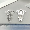 Alloy Oval Threehole Cross Pendant Jewelry Accessories Ancient Silver Retro Electroplating Style