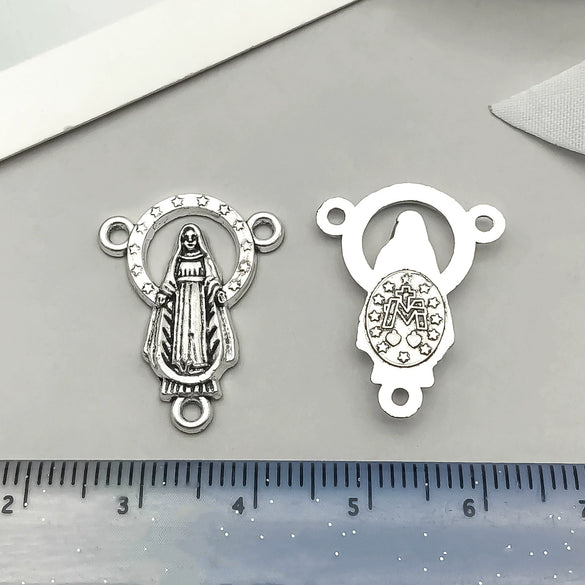 Alloy Oval Threehole Cross Pendant Jewelry Accessories Ancient Silver Retro Electroplating Style