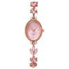 Alloy Oval Wheat Bracelet Style Ladies Watch With Explosive Violet Petals Light Luxury Design And Pull Rope Buckle