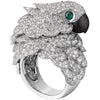 Alloy Owl Diamond Ring Electroplated Hand Jewelry For Women
