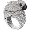 Alloy Owl Diamond Ring Electroplated Hand Jewelry For Women