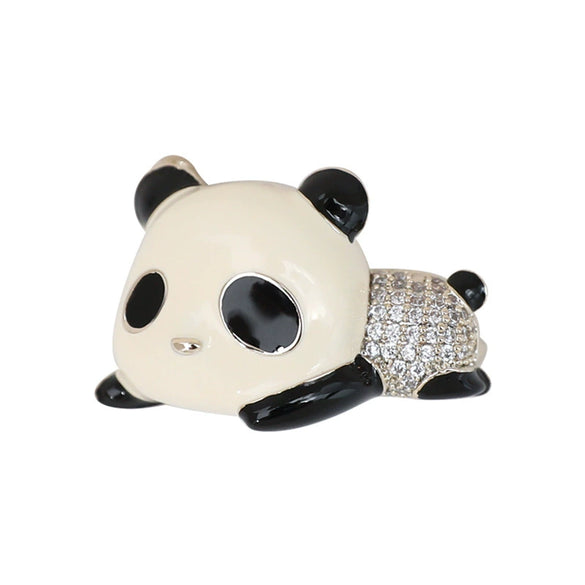 Alloy Panda Brooch Natural Animals Style Electroplating Treatment Ladies Accessories