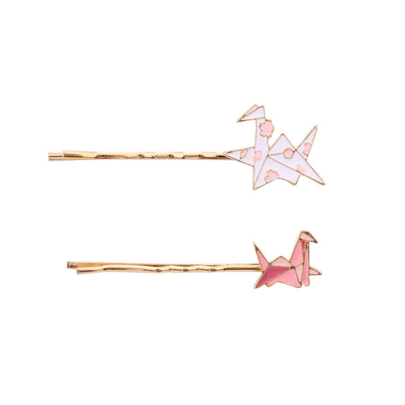 Alloy Paper Crane Hairpin Side Clip For Women Sweet Style Electroplated Headwear